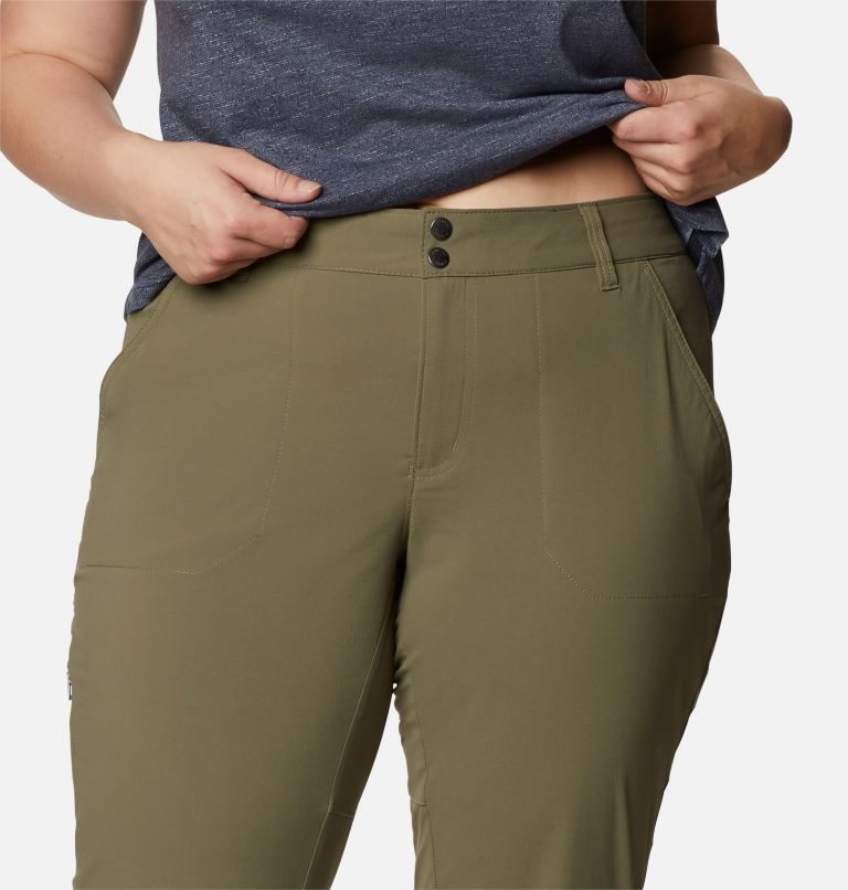 Women's Columbia Saturday Trail Stretch Pants Olive | Plus Size CA-N5318